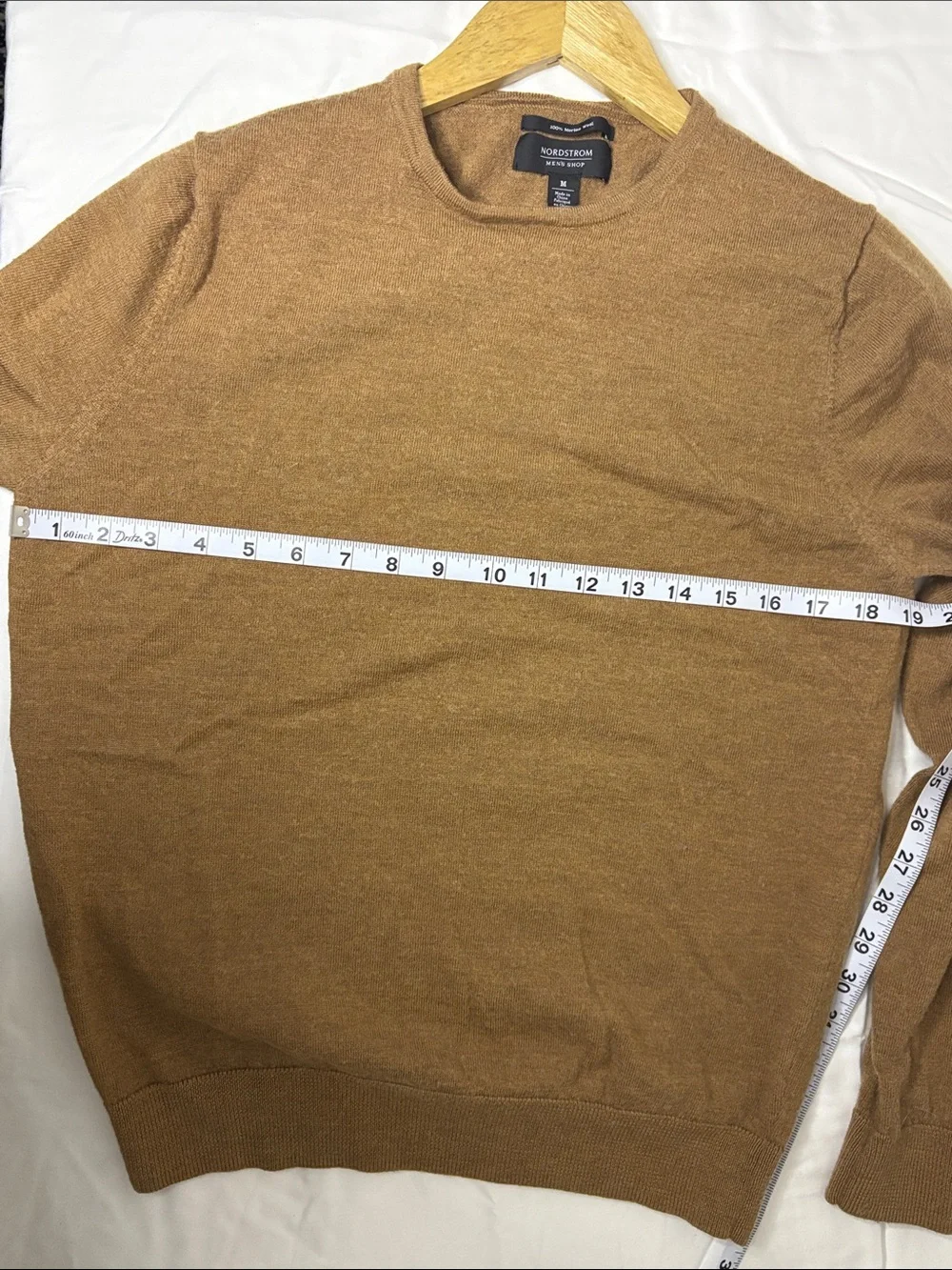 Nordstrom Men’s merino wool Crewneck Sweater — Caramel Brown size medium